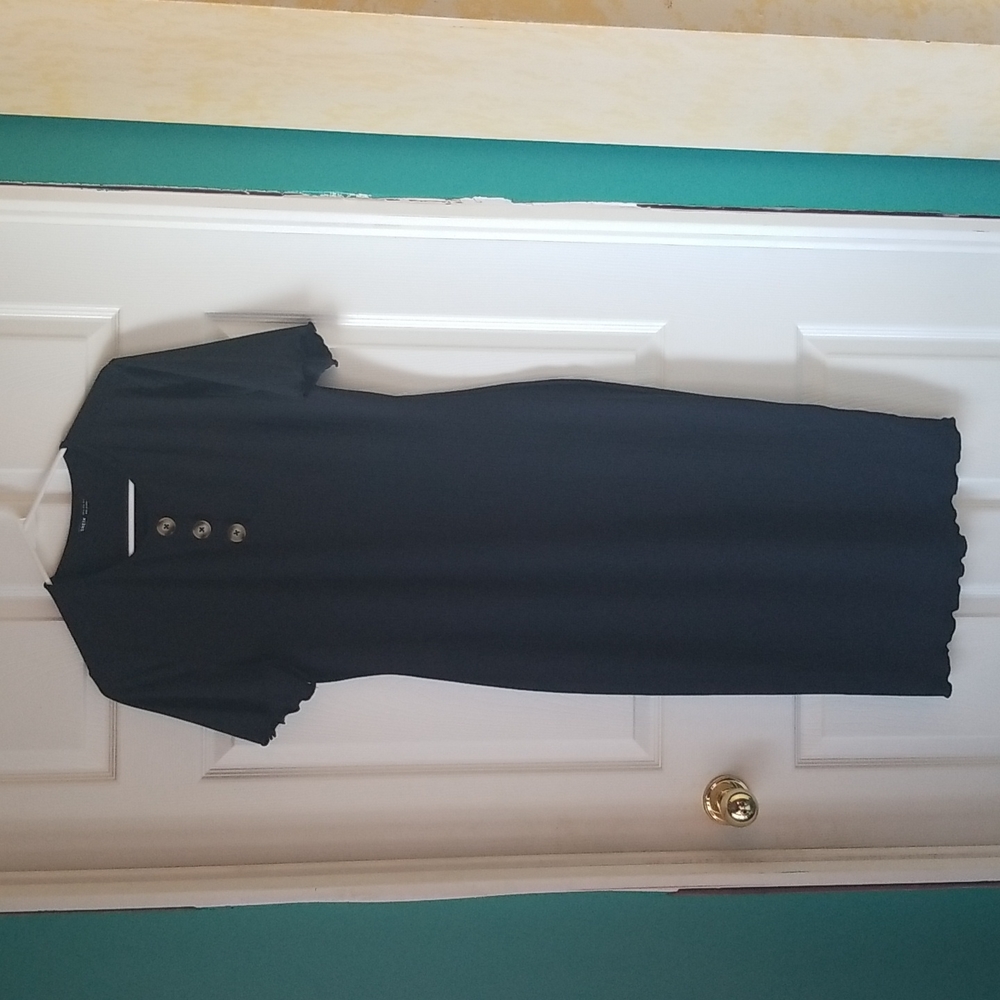 Black knit full length dress